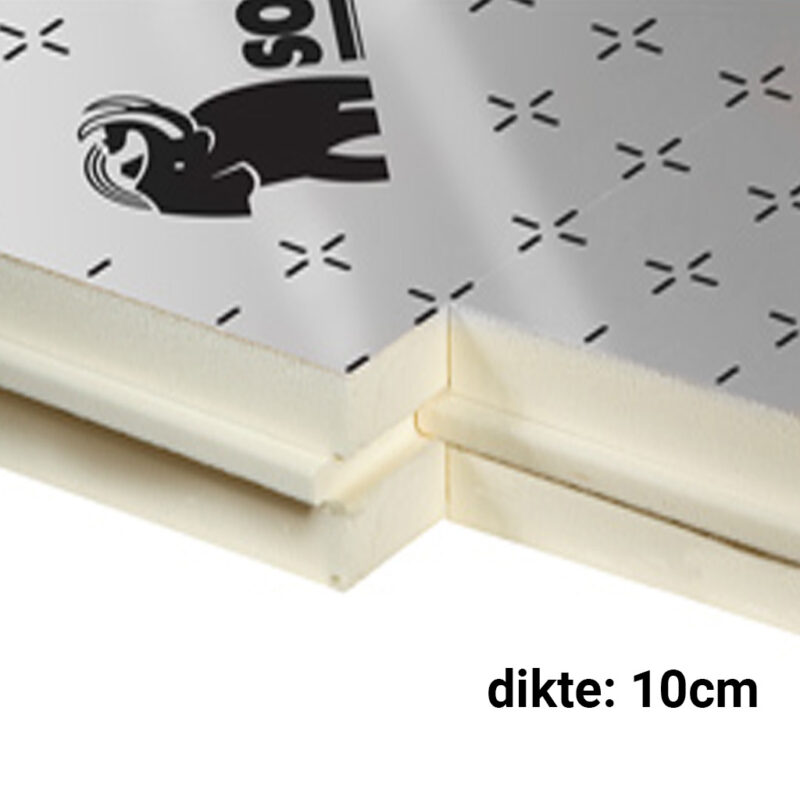PUR plaat 10cm 1200x600mm Rd:4,65 5pl/pak (=3,60 m²) Sopratherm ALU