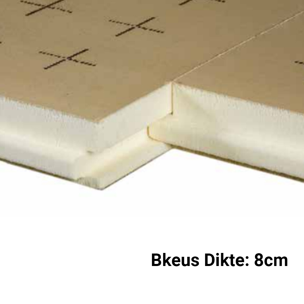 PUR Isolatieplaten 8cm Bkeus 1200x1000mm Rd:3,70 5pl/pak (=6,00 m²) - TMS Soprema